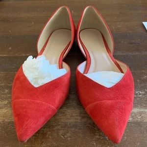 J. Crew Sadie Red Suede Flats size 9